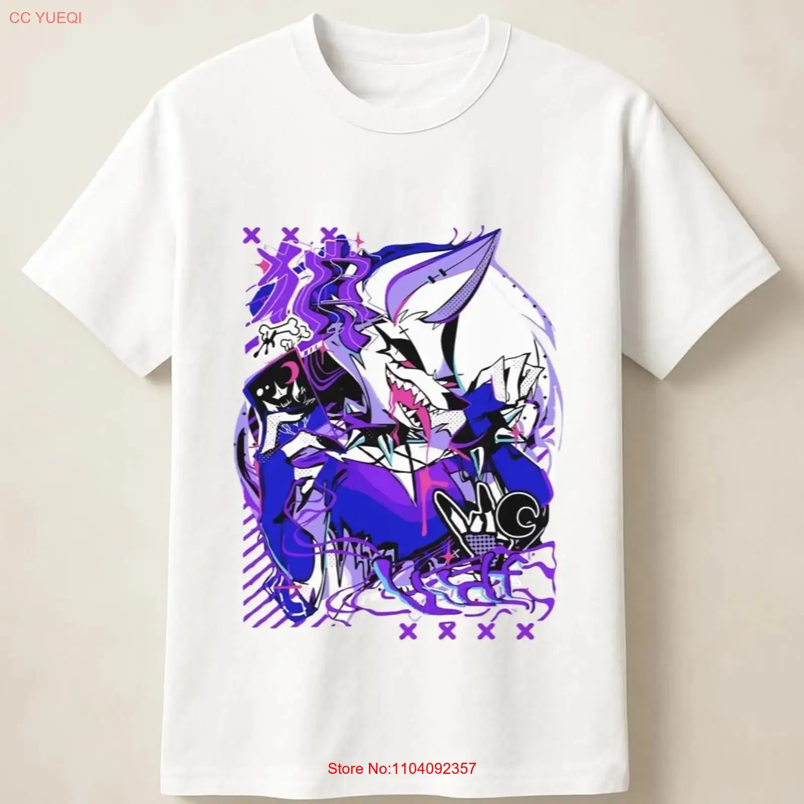 Poster Men Fashion - 퍼플 애니메이션 늑대 그라피티 포스터 스크리밍