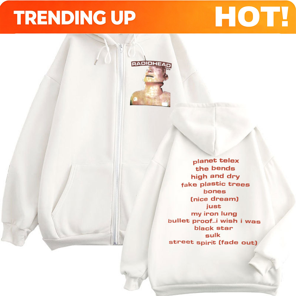 Mens Fashion Zip Up Hoodies - 록 밴드 라디오헤드 음악 앨범 지퍼