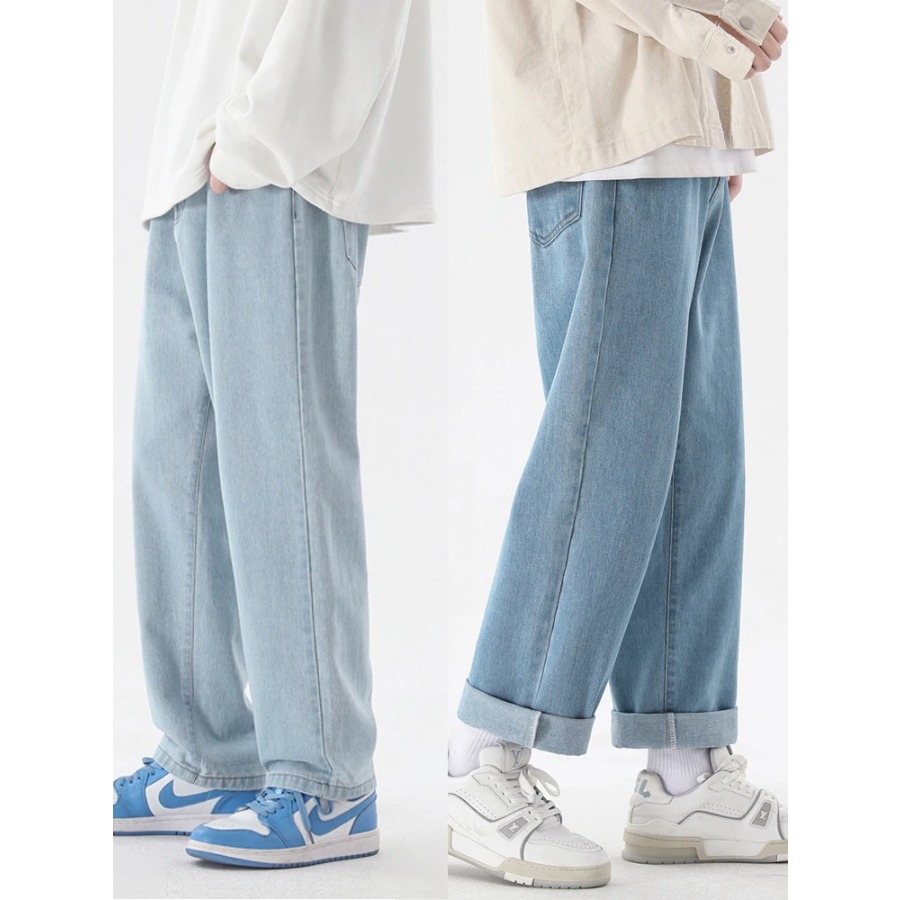 Men'S Fashion Grey Jeans - 2026 새로운 한국 패션 남성 캐주얼
