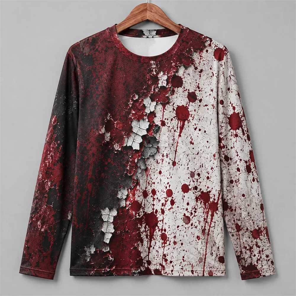 Mens Fashion Summer - 3D 프린팅으로 제작된 공포스러운 붉은 혈흔