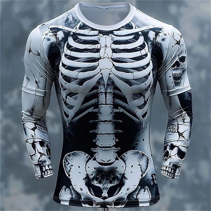 Mens Fashion Clothes - 3D 프린팅 기법으로 제작된 해골 패턴