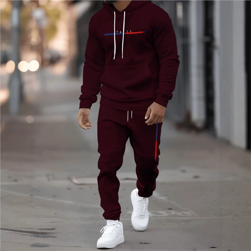 Mens Fashion Clothes - 남성용 트레이닝복 세트: 후드티와 바지 2종,