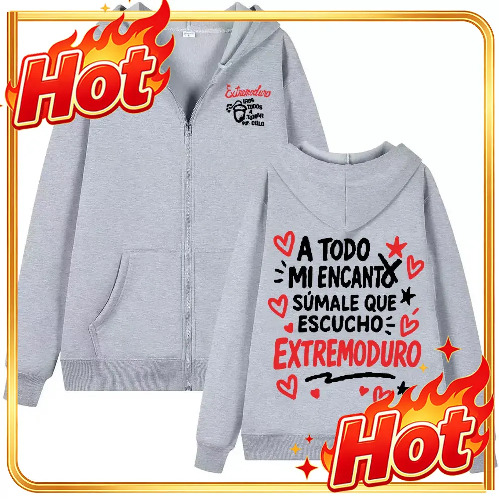 Mens Fashion Zip Up Hoodies - 록 밴드 엑스트레모두로 앨범 디자인의 지퍼형