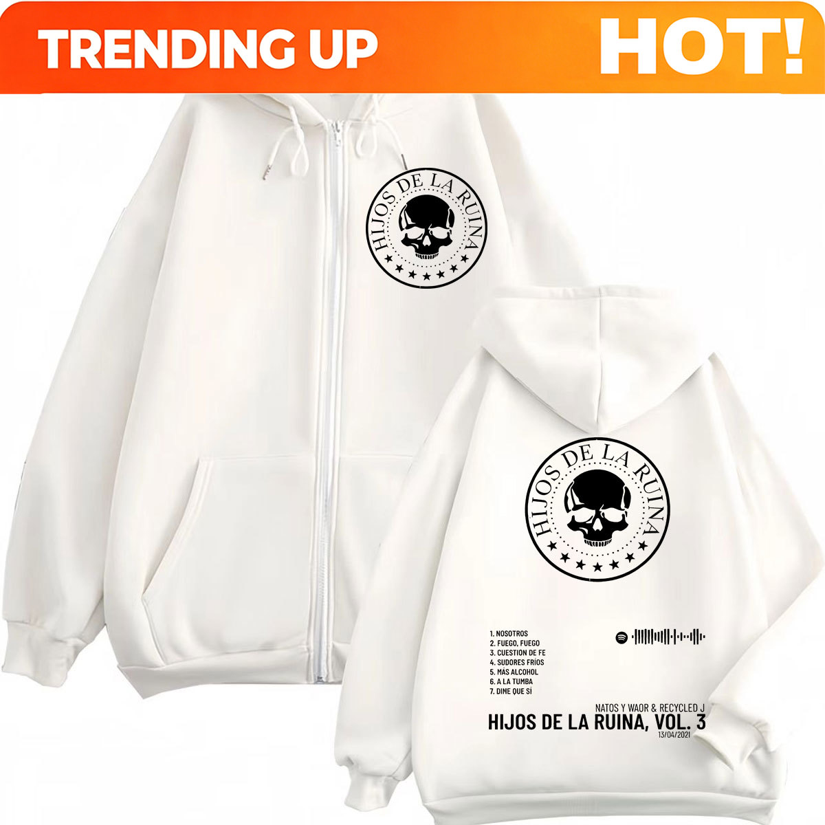 Mens Fashion Zip Up Hoodies - 랩 듀오 나토스와와오르 히호스 데 라
