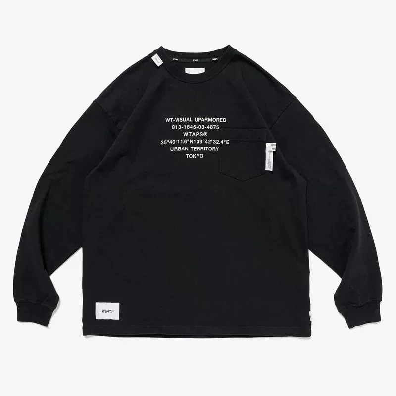 Mens Fashion Summer - WTAPS 남성용 두툼한 면 소재 긴팔