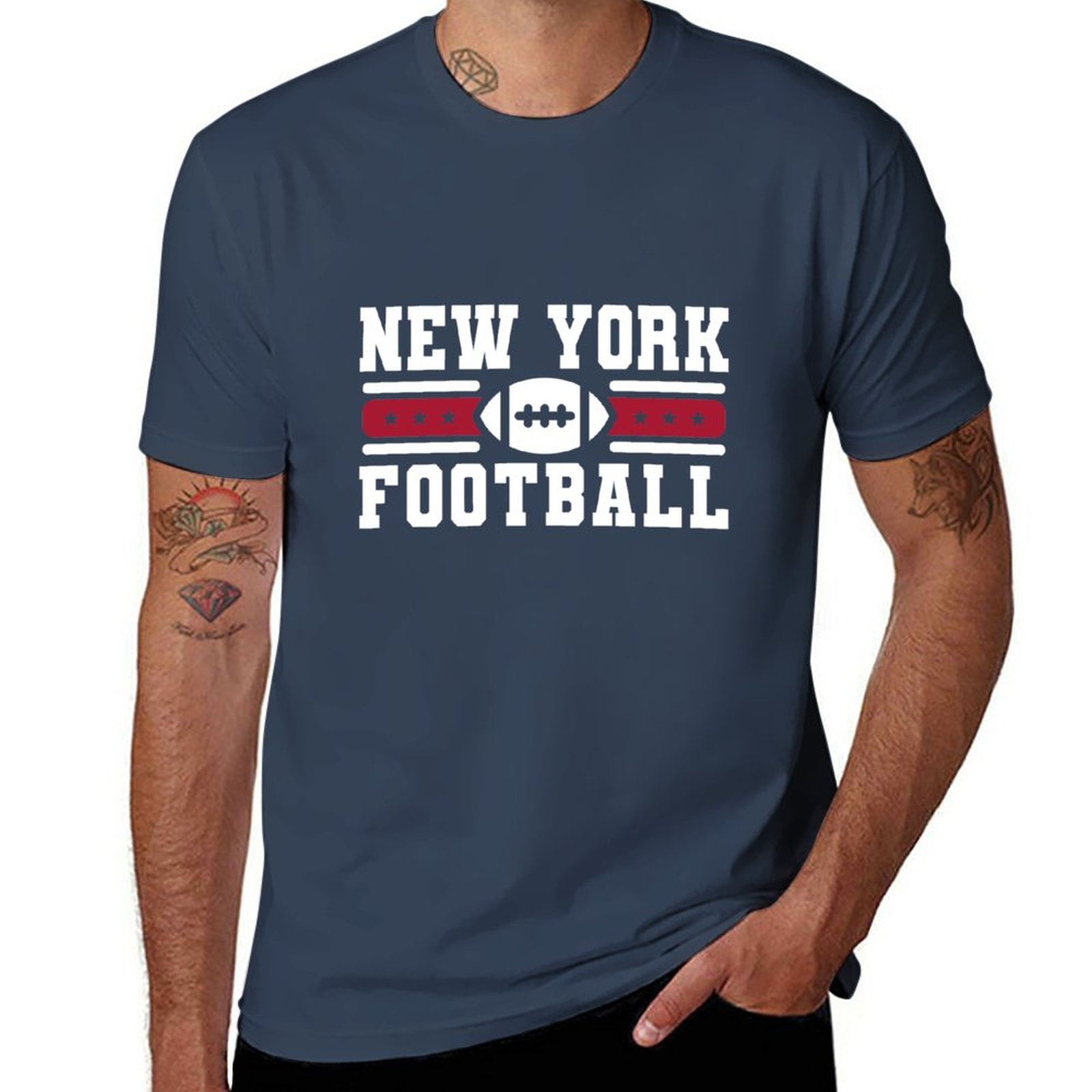 Men'S Fashion New York - 뉴욕 축구팀 NY 빈티지 레트로 자이언츠