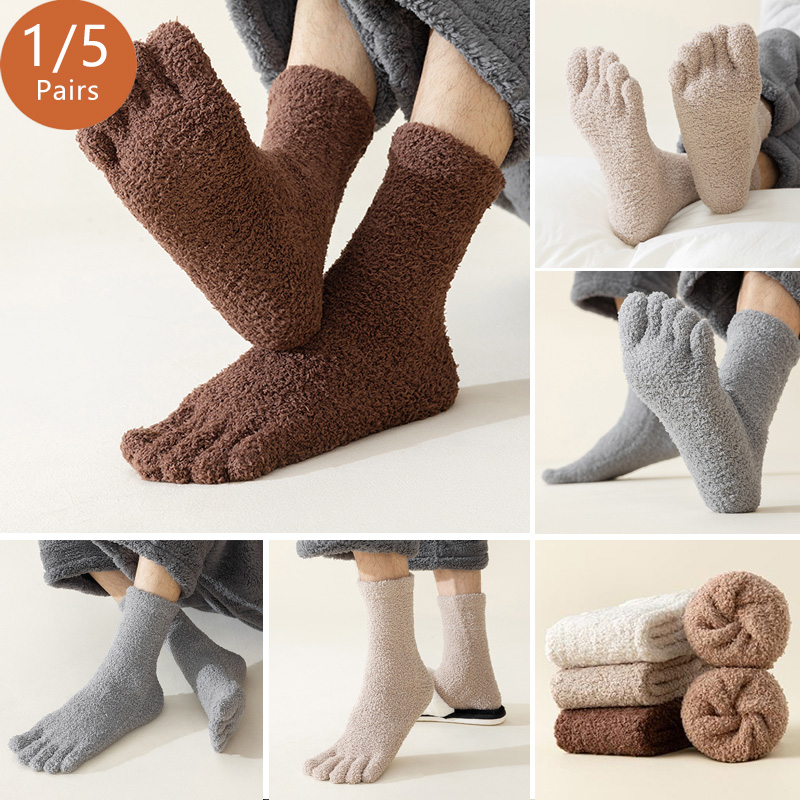 Socks Ankle Men - 1/5 쌍 남성용 보온 발가락 양말