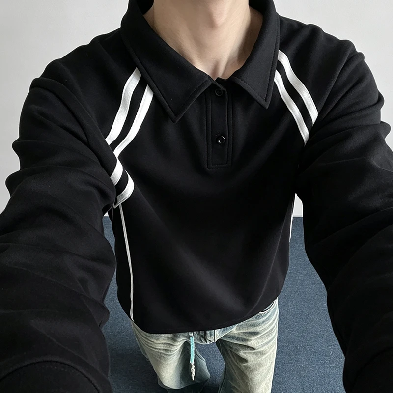 남성용 스트라이프 패널 디자인의 긴팔 폴로 셔츠, 랩펠 - Mens Fashion Summer 리뷰 및 가격