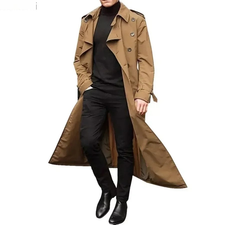 남성 롱 트렌치 코트 재킷 패션 우아한 남성 방풍 오버 - Men'S Fashion X 리뷰 및 가격