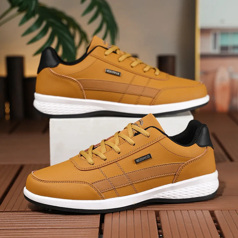 가죽 PU 남성 신발 스니커즈 트렌드 캐주얼 신발 통기 - Mens Fashion Trainers 리뷰 및 가격