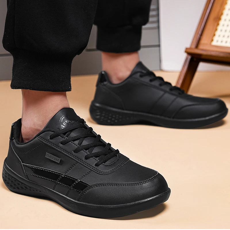 가죽 PU 남성 신발 스니커즈 트렌드 캐주얼 신발 통기 - Mens Fashion Trainers 리뷰 및 가격