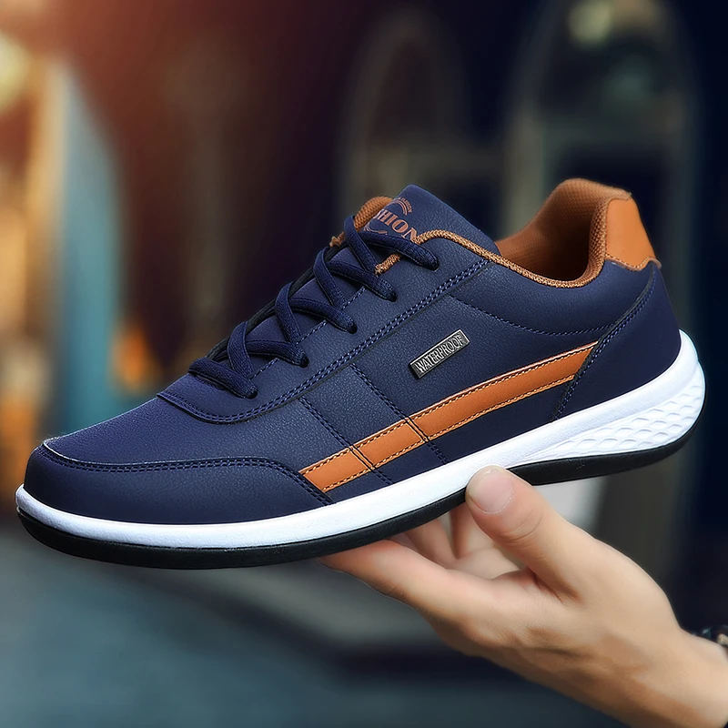가죽 PU 남성 신발 스니커즈 트렌드 캐주얼 신발 통기 - Mens Fashion Trainers 리뷰 및 가격