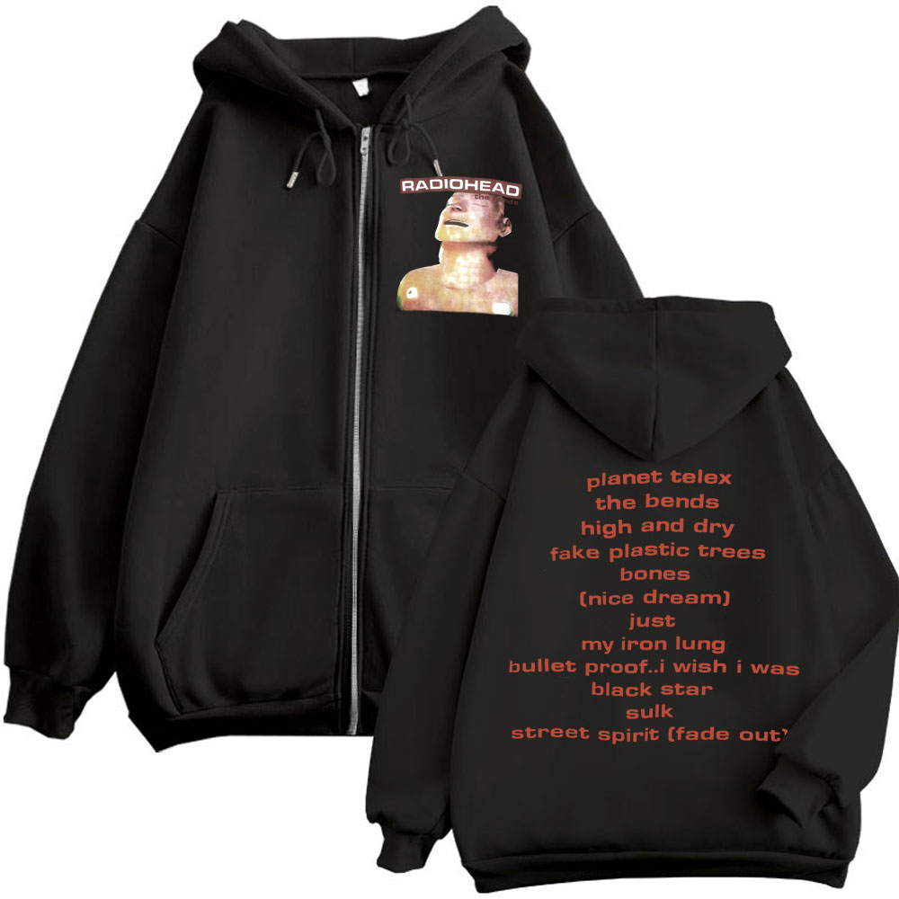 록 밴드 라디오헤드 음악 앨범 지퍼 후디 남성 여성 빈 - Mens Fashion Zip Up Hoodies 리뷰 및 가격