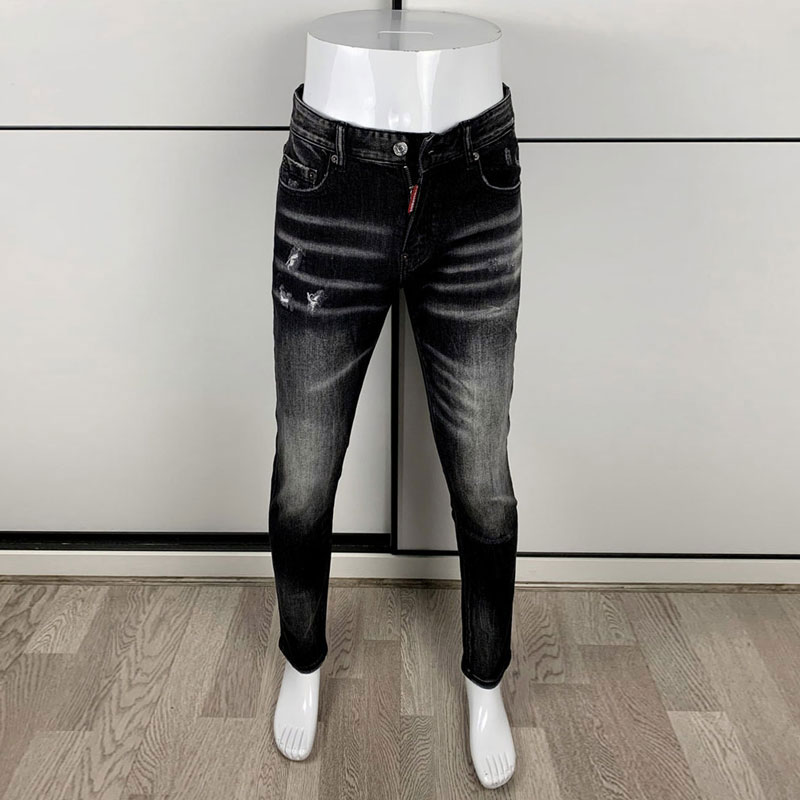 스트리트 패션 남성 꽉 블랙 그레이 청바지 레트로 탄성 - Men'S Fashion Grey Jeans 리뷰 및 가격