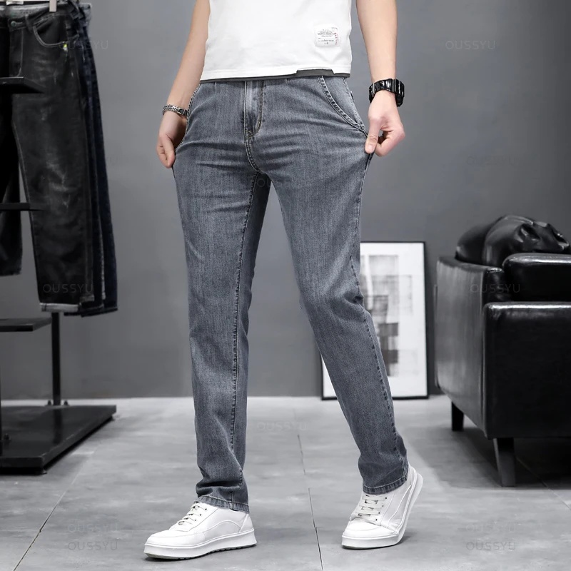 가을용 신축성 있는 스키니진, 남성용, 캐주얼 스타일, - Men'S Fashion Grey Jeans 리뷰 및 가격