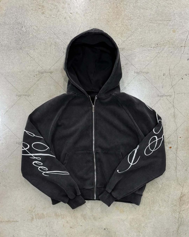 Y2K 하라주쿠 고딕 레터 프린트 레트로 패션 남성과  - Mens Fashion Zip Up Hoodies 리뷰 및 가격