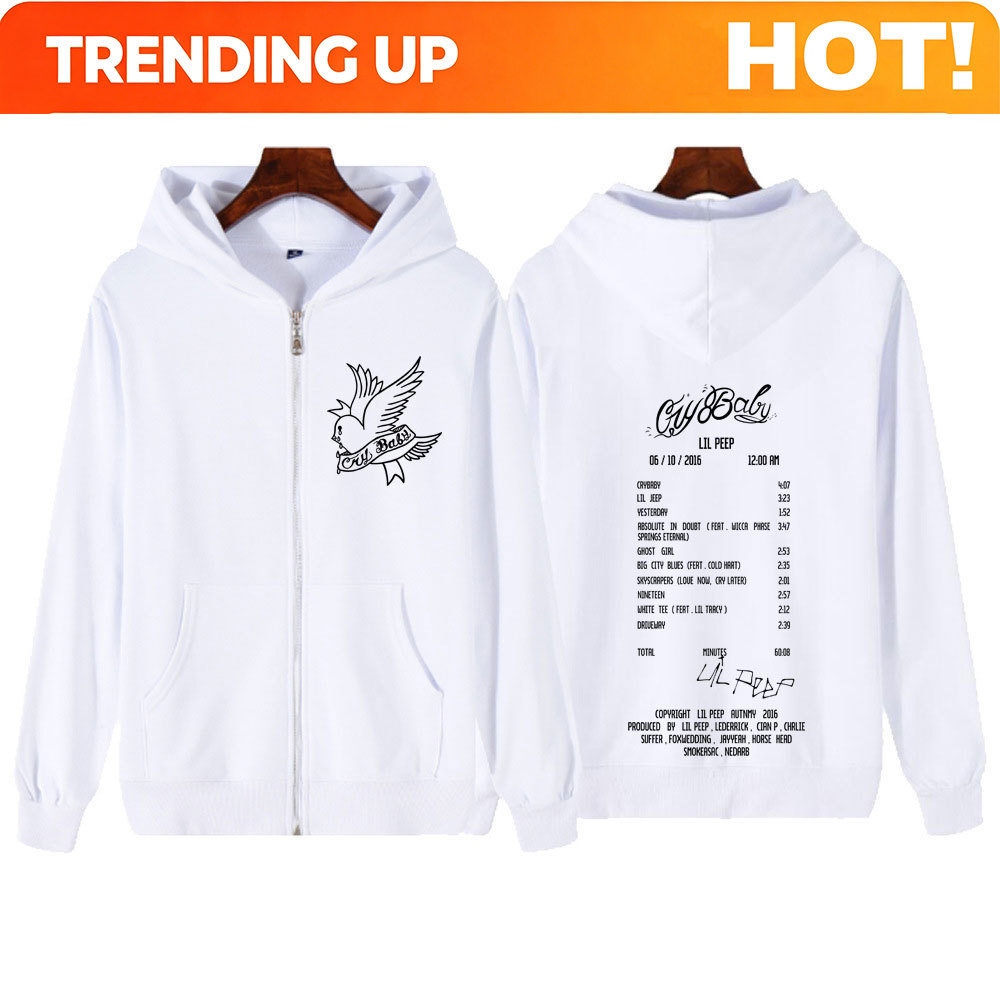 래퍼 릴 피프 크라이 베이비 앨범 그래픽 지퍼 후드티  - Mens Fashion Zip Up Hoodies 리뷰 및 가격