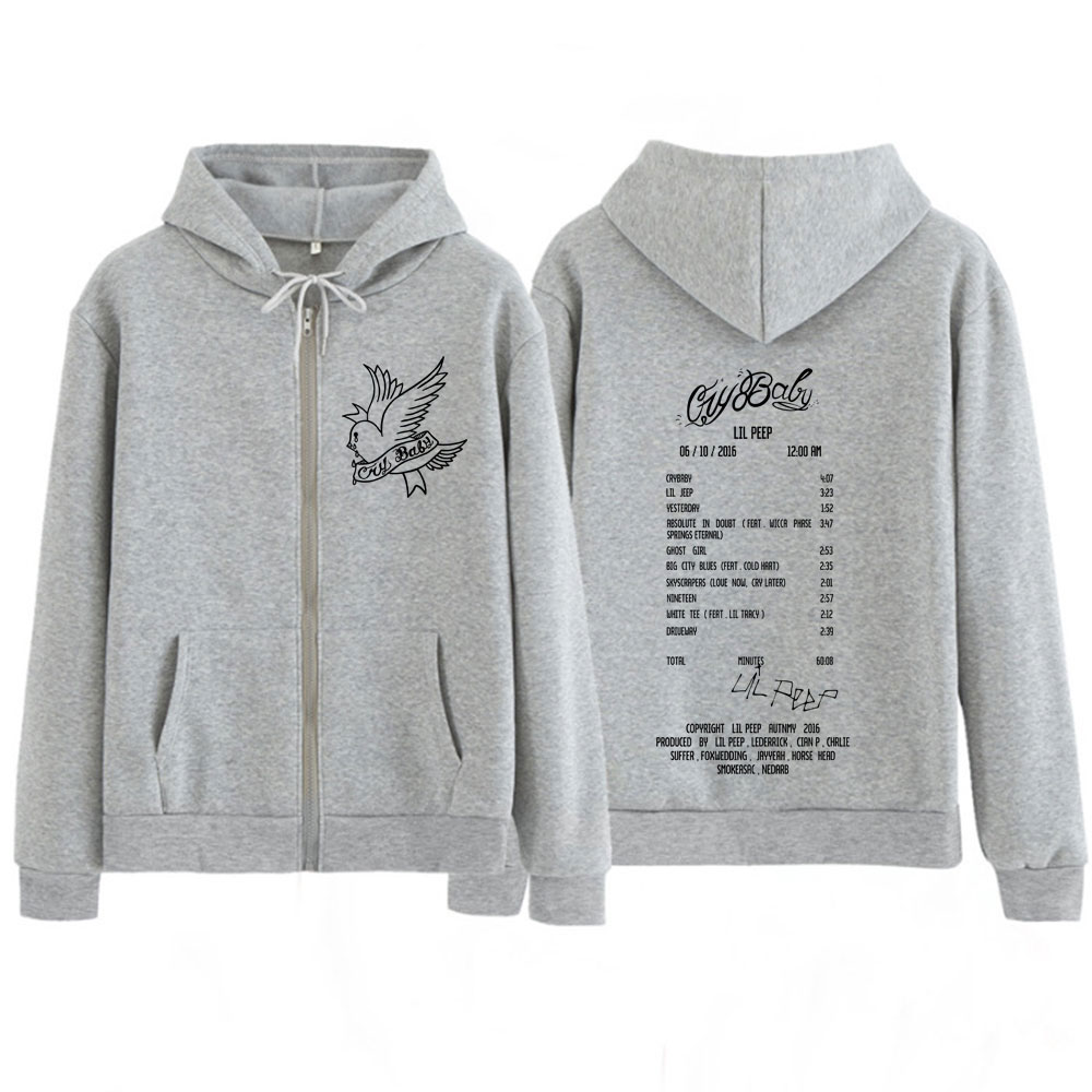 래퍼 릴 피프 크라이 베이비 앨범 그래픽 지퍼 후드티  - Mens Fashion Zip Up Hoodies 리뷰 및 가격