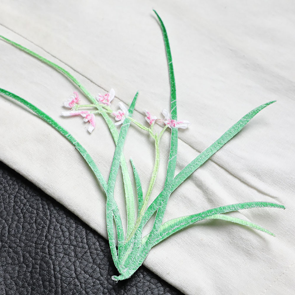 1 조각 20CM X 18CM 난초 수 놓은 의상 패치 - Men'S Fashion X 리뷰 및 가격