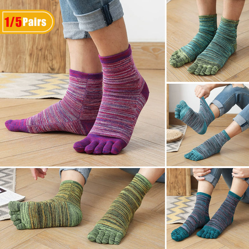 1/5 쌍 남자 다채로운 발가락 해피 양말 짧은 면화  - Socks Ankle Men 리뷰 및 가격