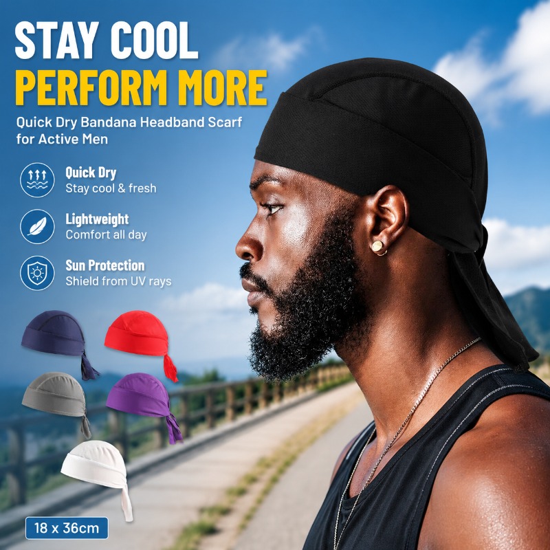 남성용 속건 폴리에스터 반다나 헤드밴드 스카프, 여름  - Men'S Fashion With Hat 리뷰 및 가격