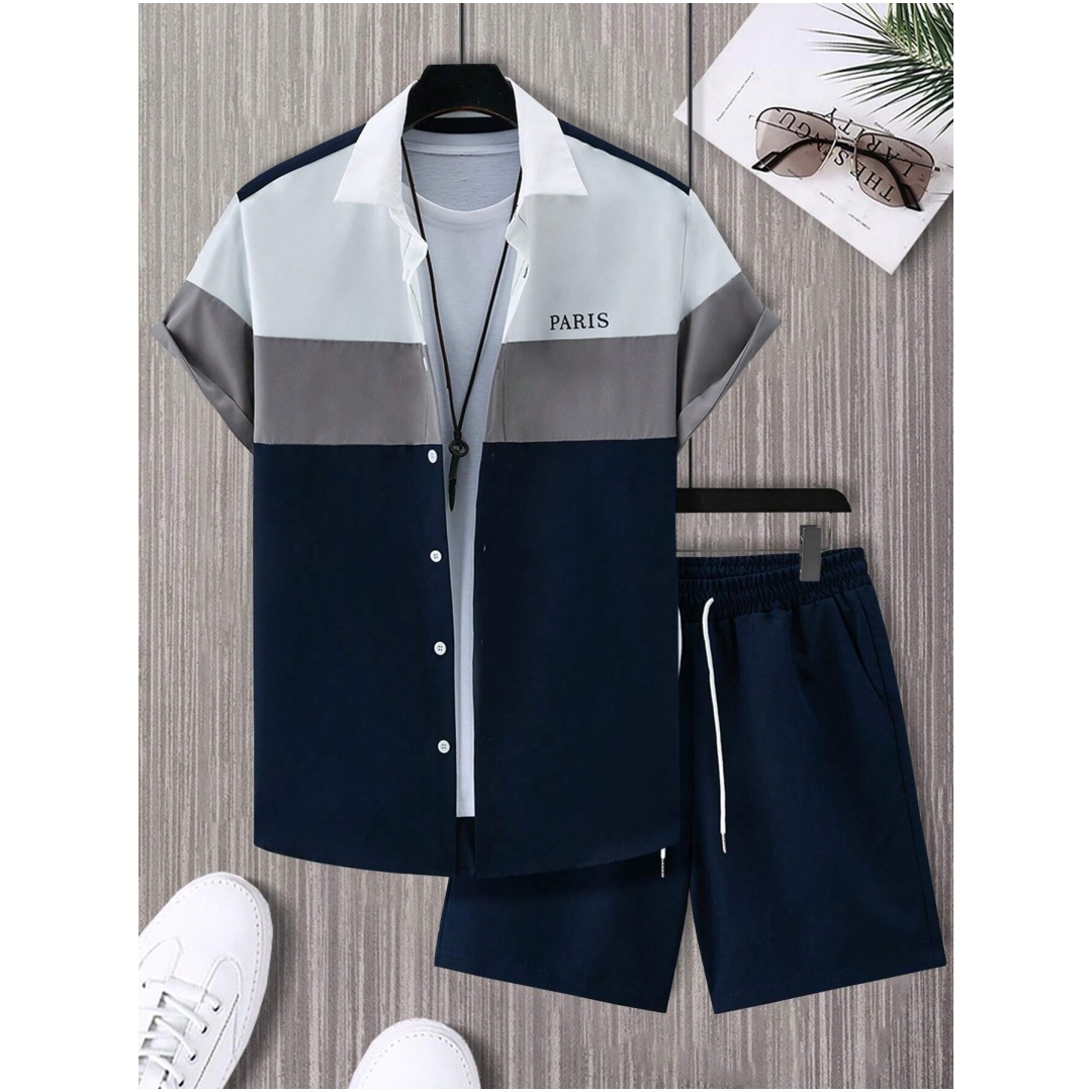 남성 패션 정장 블루 앤 화이트 패치워크 컬러 싱글 브 - Mens Fashion Clothes 리뷰 및 가격